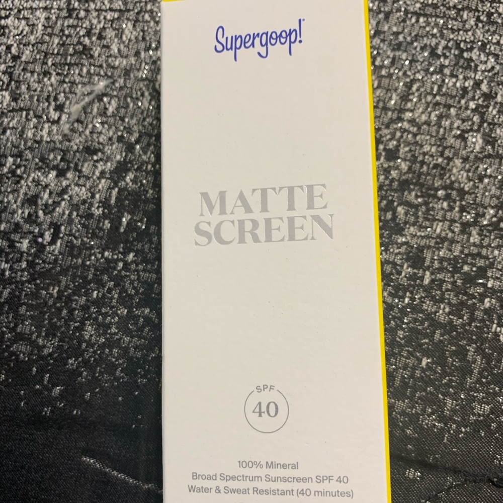 Matte screen Supergoop sunscreen